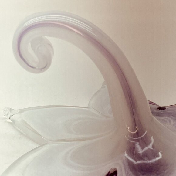 Art Glass Trumpet Vase Handmade Lilac White Cased Sommerso Murano? Italy 7.8" - Picture 7 of 13